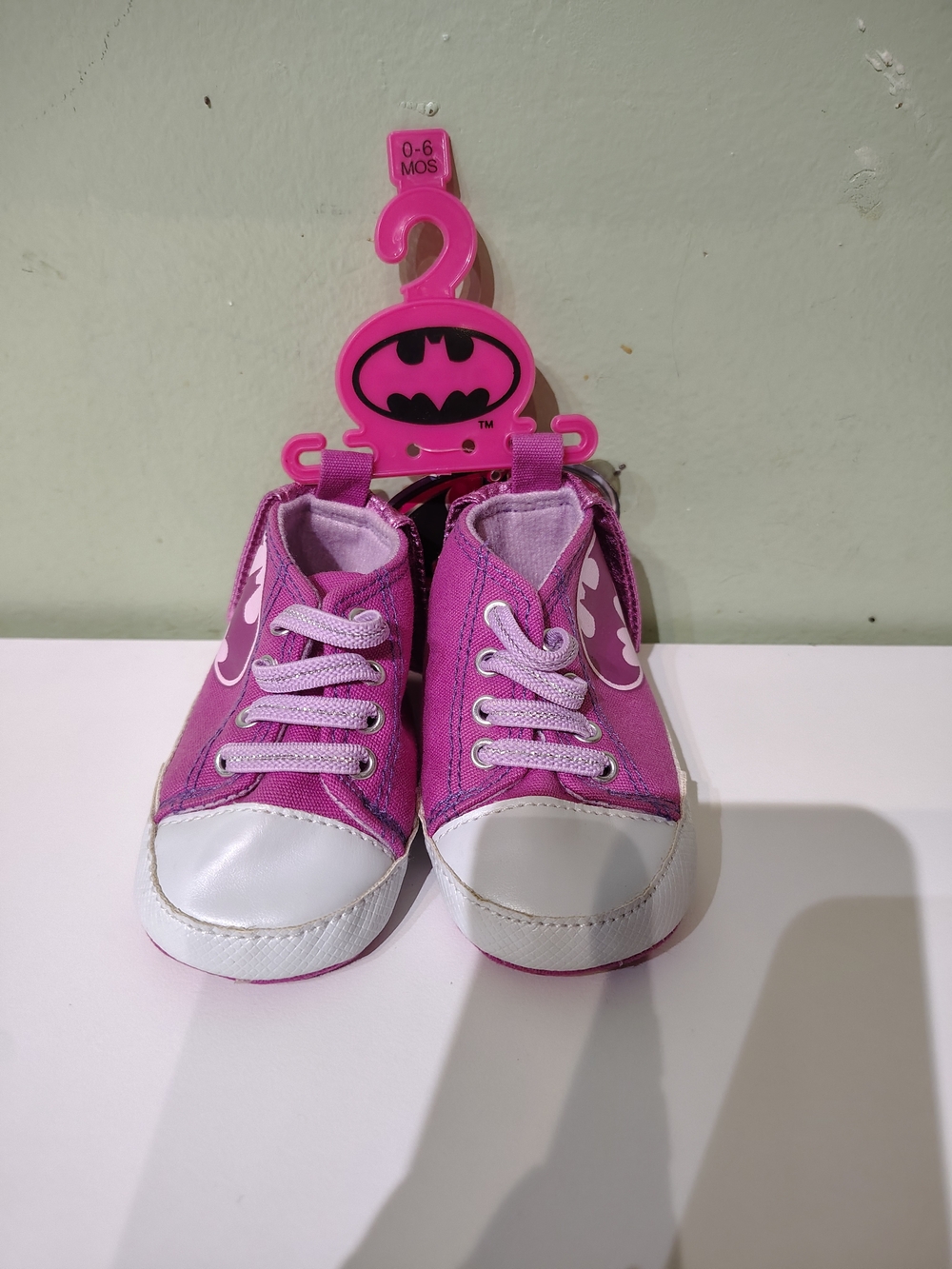 NWT DC Comics Batgirl 0-6 Months Purple Baby Girl Shoes Costume Halloween